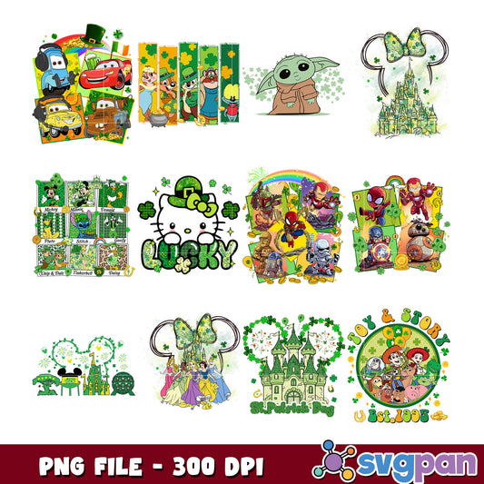St Patricks Day Disney PNG Bundle