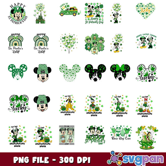 St Patricks Day Disney PNG Bundle 300 DPI