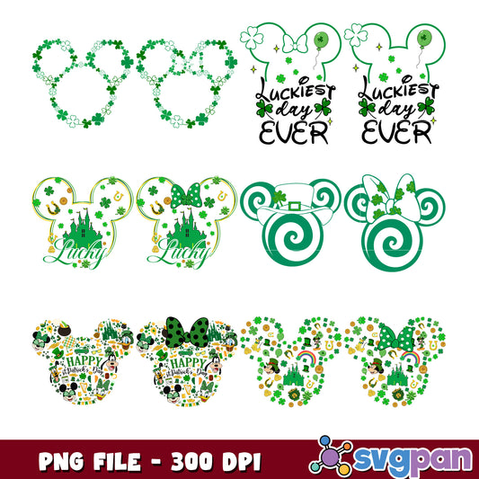 St Patricks Day Mickey Mouse PNG Bundle
