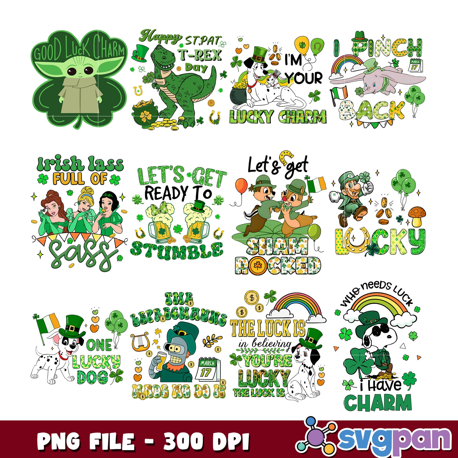 St Patricks Day PNG Bundle 300 DPI