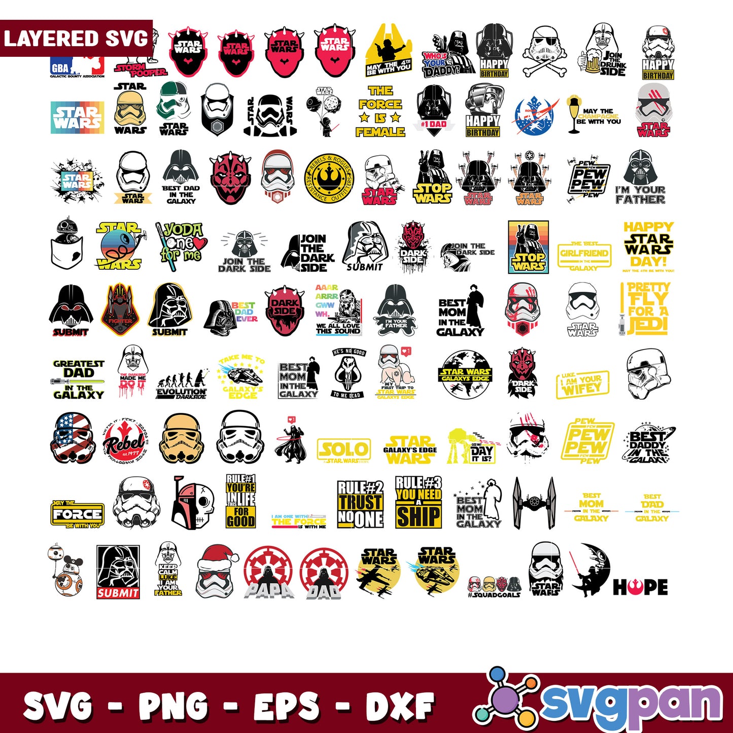 Star Wars Bundle SVG Designs for Craft Projects