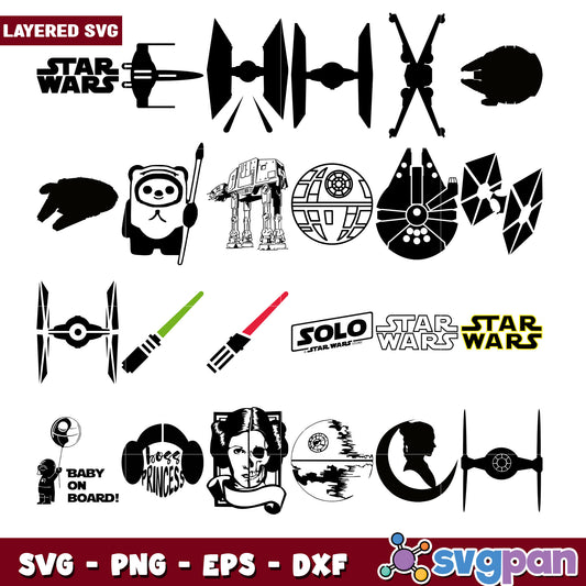 Star Wars Bundle SVG Files for Creative Projects