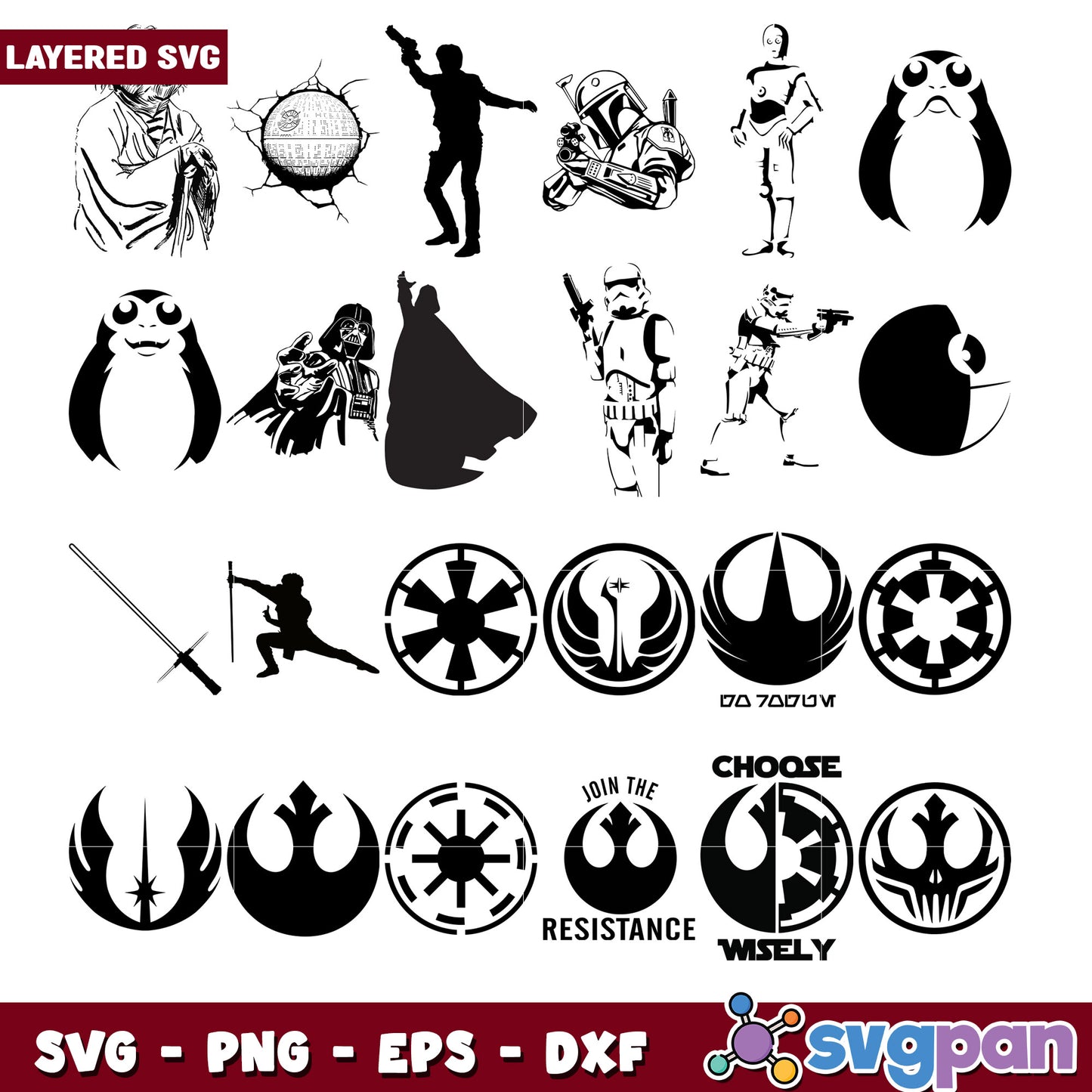 Star Wars Bundle SVG Layered Graphics Collection