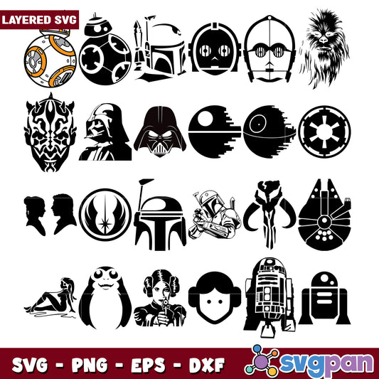 Star Wars Character Bundle SVG Cut Files Collection