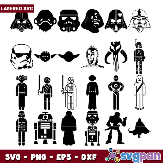 Star Wars Character Bundle SVG Design Files Pack