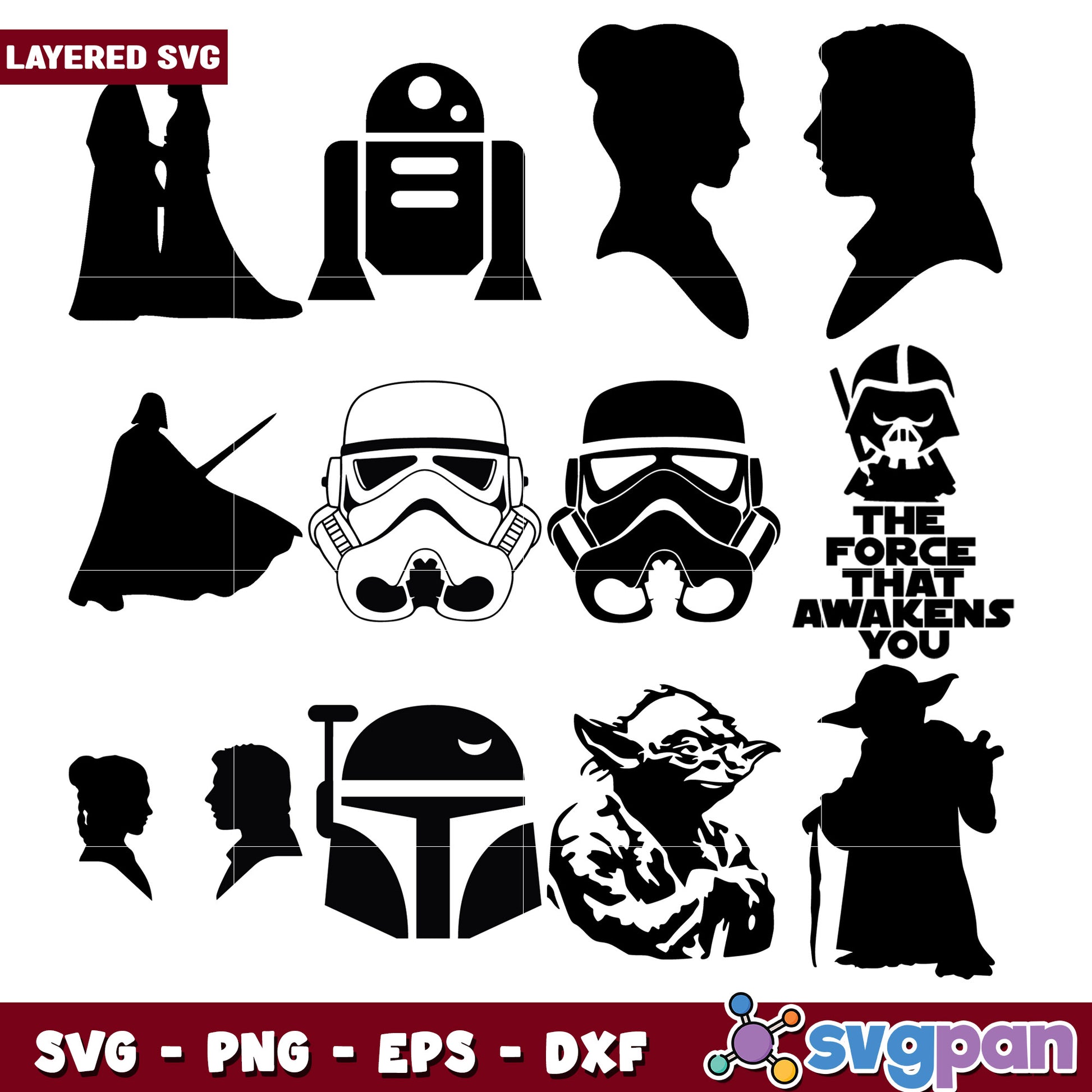 Star Wars Character Bundle SVG for Creative Projects