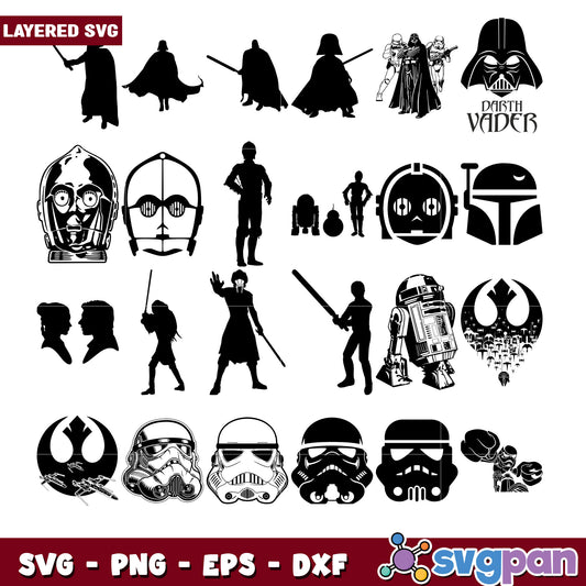 Star Wars Character SVG Bundle for Crafting Fun