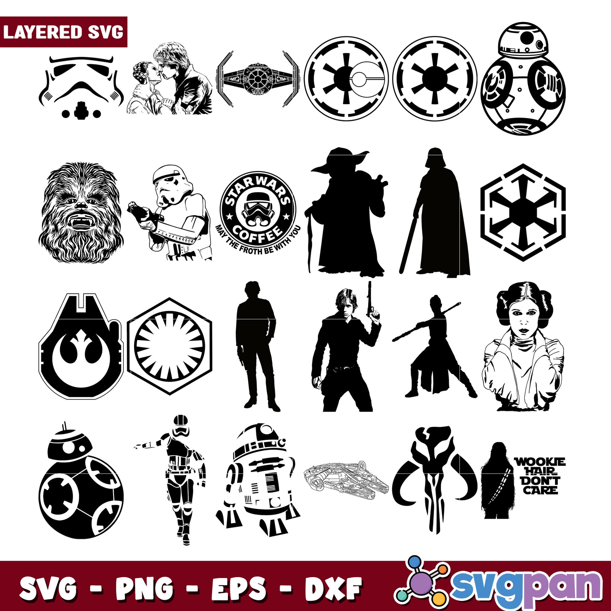 Star Wars Character SVG Bundle for Crafts and Design