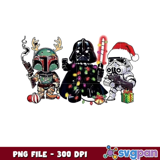 Star Wars Christmas PNG Boba Fett Vader Stormtrooper