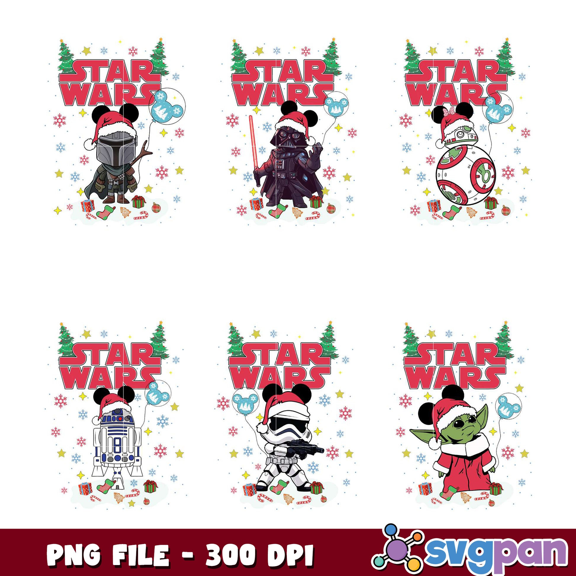 Star Wars Christmas PNG Bundle 300 DPI