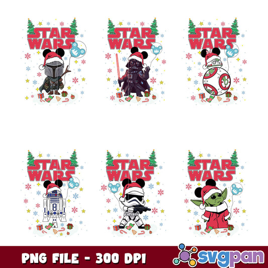 Star Wars Christmas PNG Bundle 300 DPI