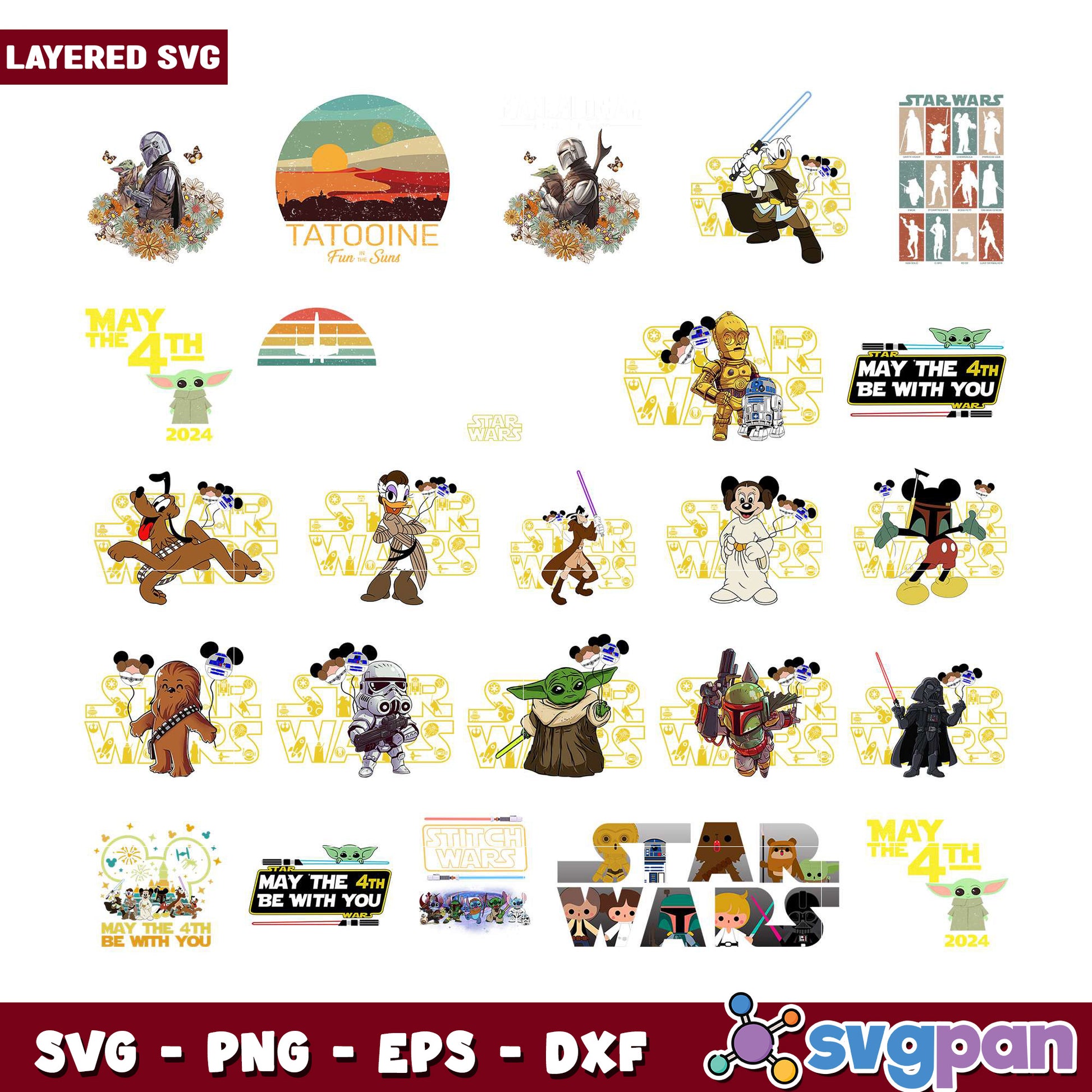 Star Wars May the 4th Bundle SVG Designs 2024