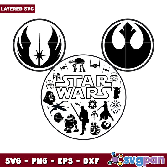 Star Wars Mickey Mouse SVG Cut File