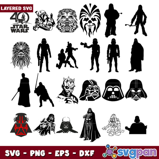 Star Wars SVG Bundle Darth Vader Characters Designs