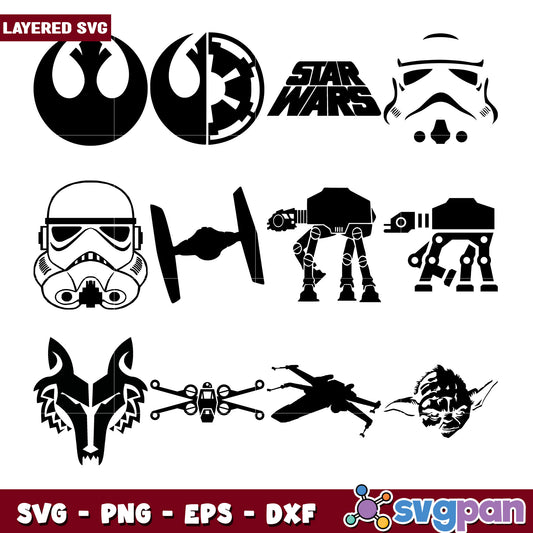 Star Wars SVG Bundle Layered Designs for Crafting