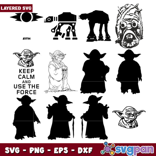 Star Wars SVG Bundle Yoda Sith Characters Designs