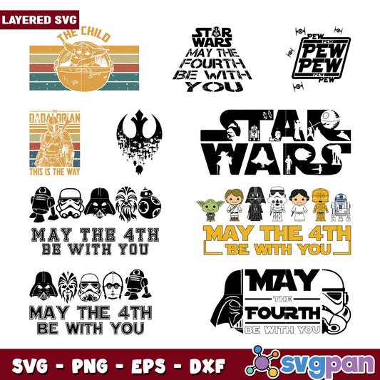 Star Wars Themed SVG Bundle for Crafting Fans