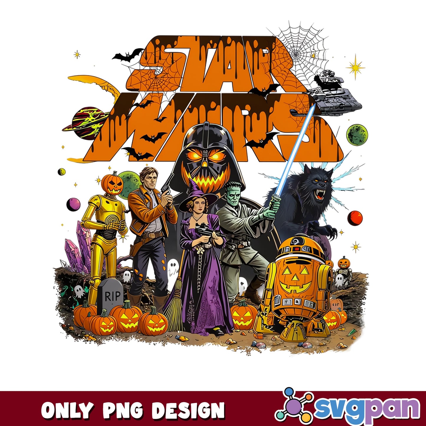 Star Wars Spooky Season PNG, Halloween Darth Vader PNG, Galaxy Horror PNG