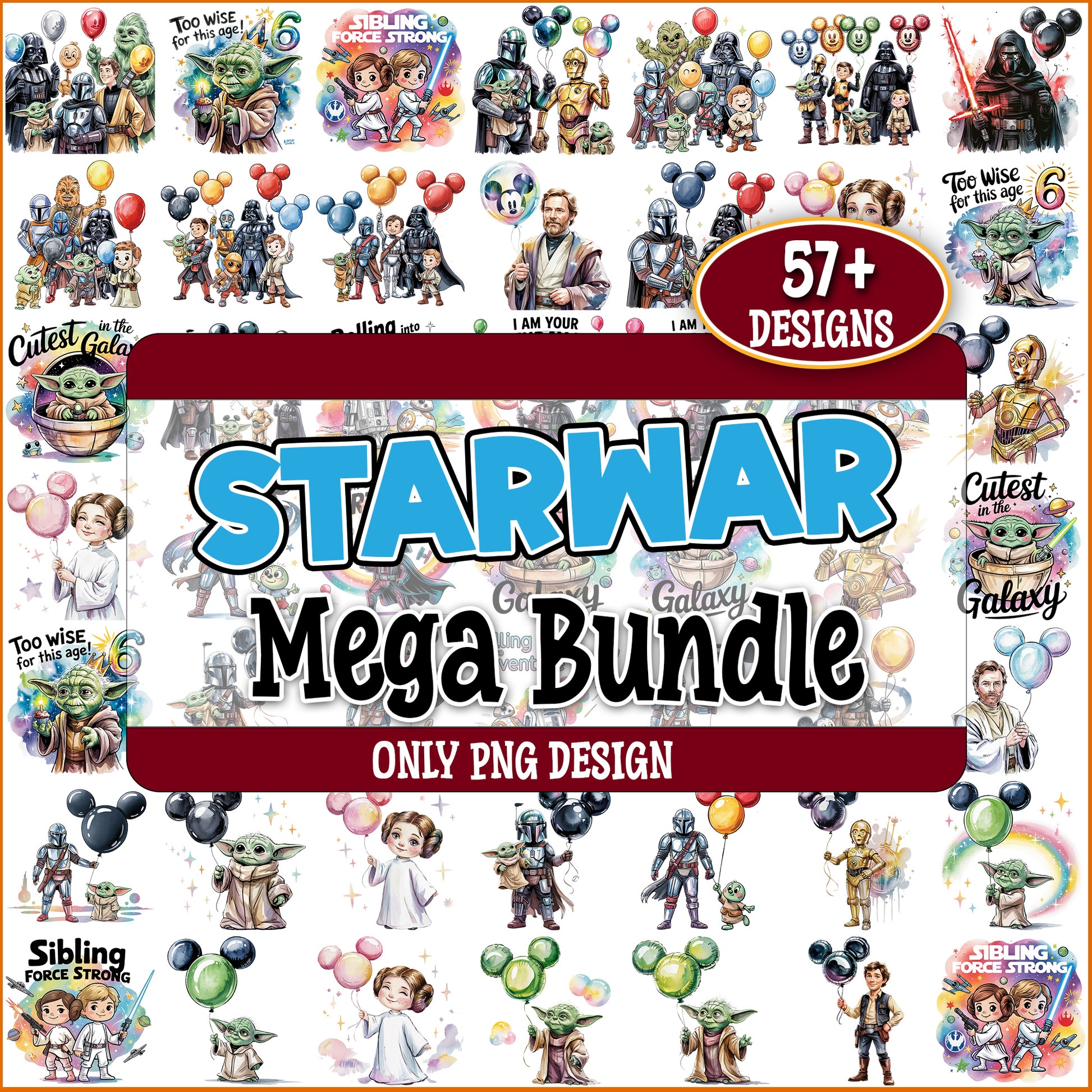 Star war designs png bundle