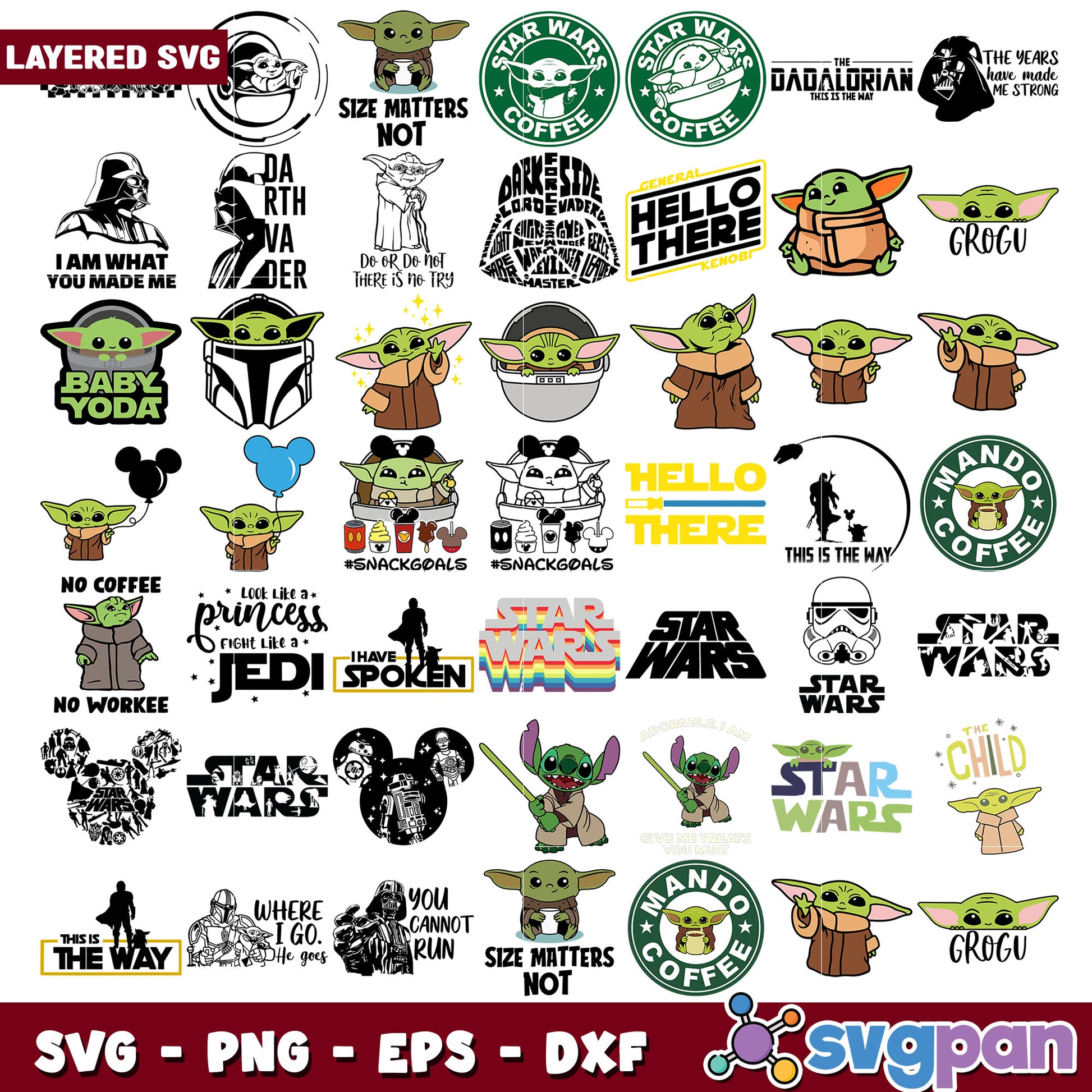 Star wars coffee design svg bundle