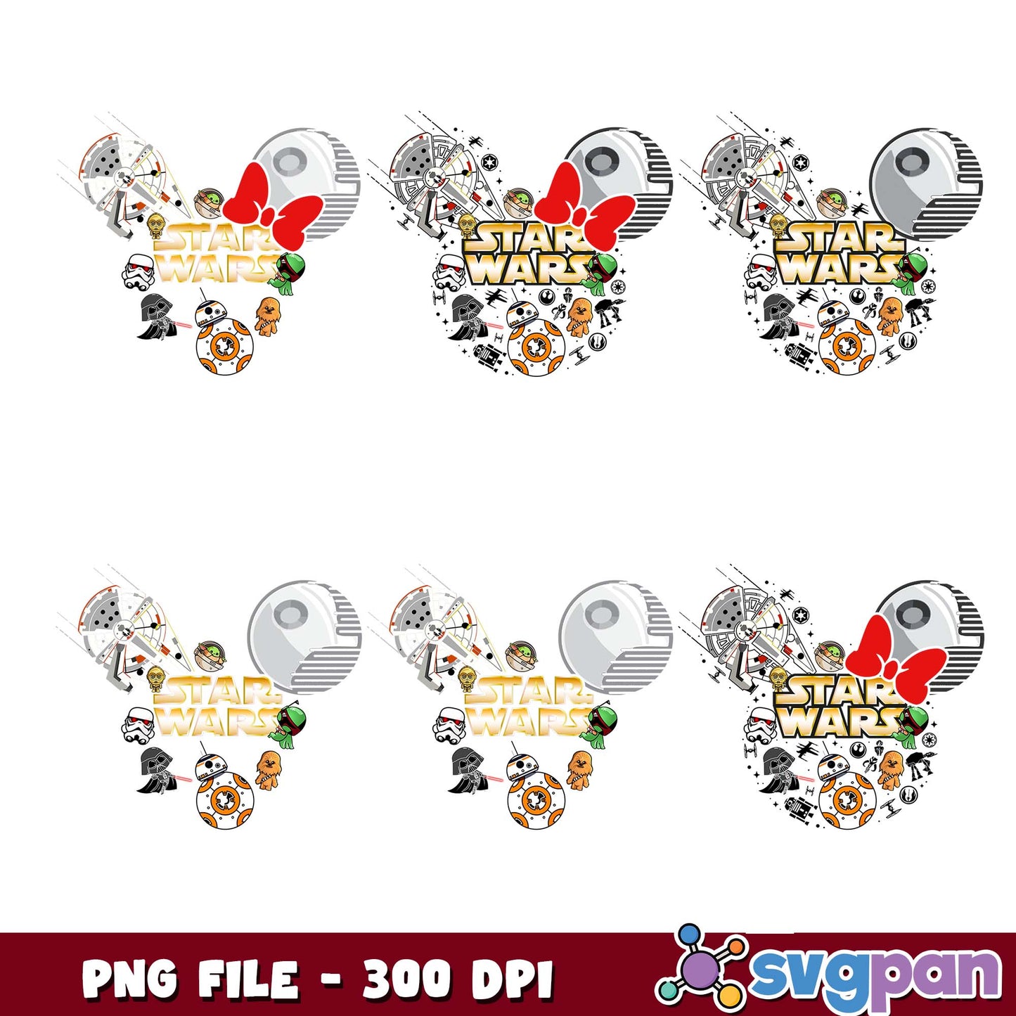 Star wars disney design png bundle