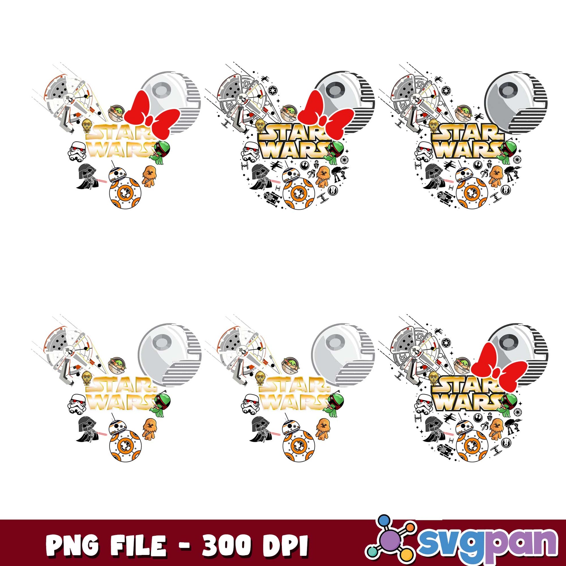 Star wars disney design png bundle
