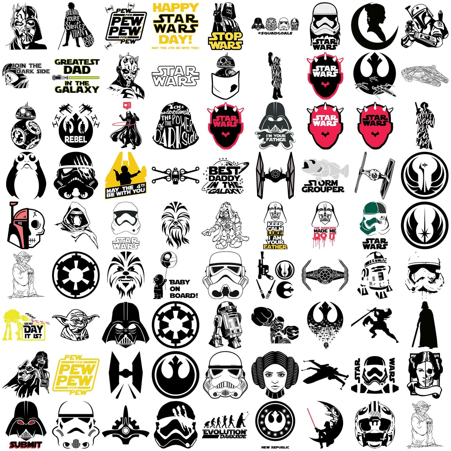 Star wars mega design svg bundle, star wars movies svg, star wars characters svg