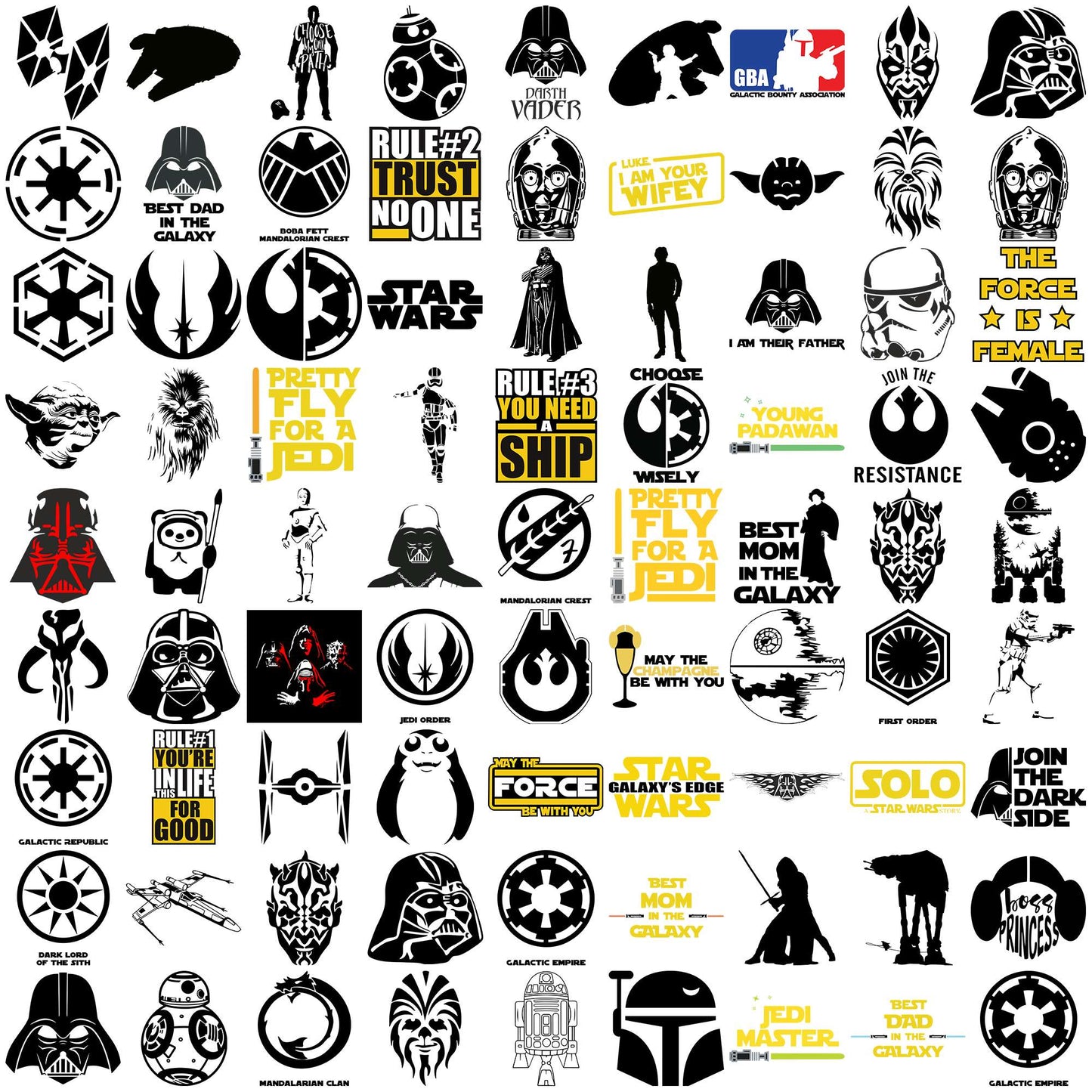 Star wars mega design svg bundle, star wars movies svg, star wars characters svg