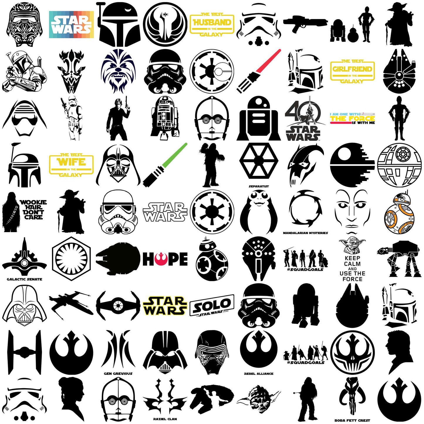 Star wars mega design svg bundle, star wars movies svg, star wars characters svg