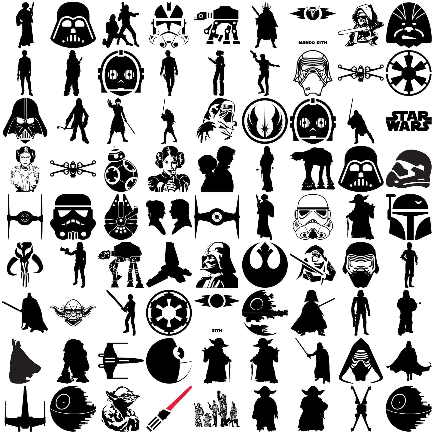Star wars mega design svg bundle, star wars movies svg, star wars characters svg