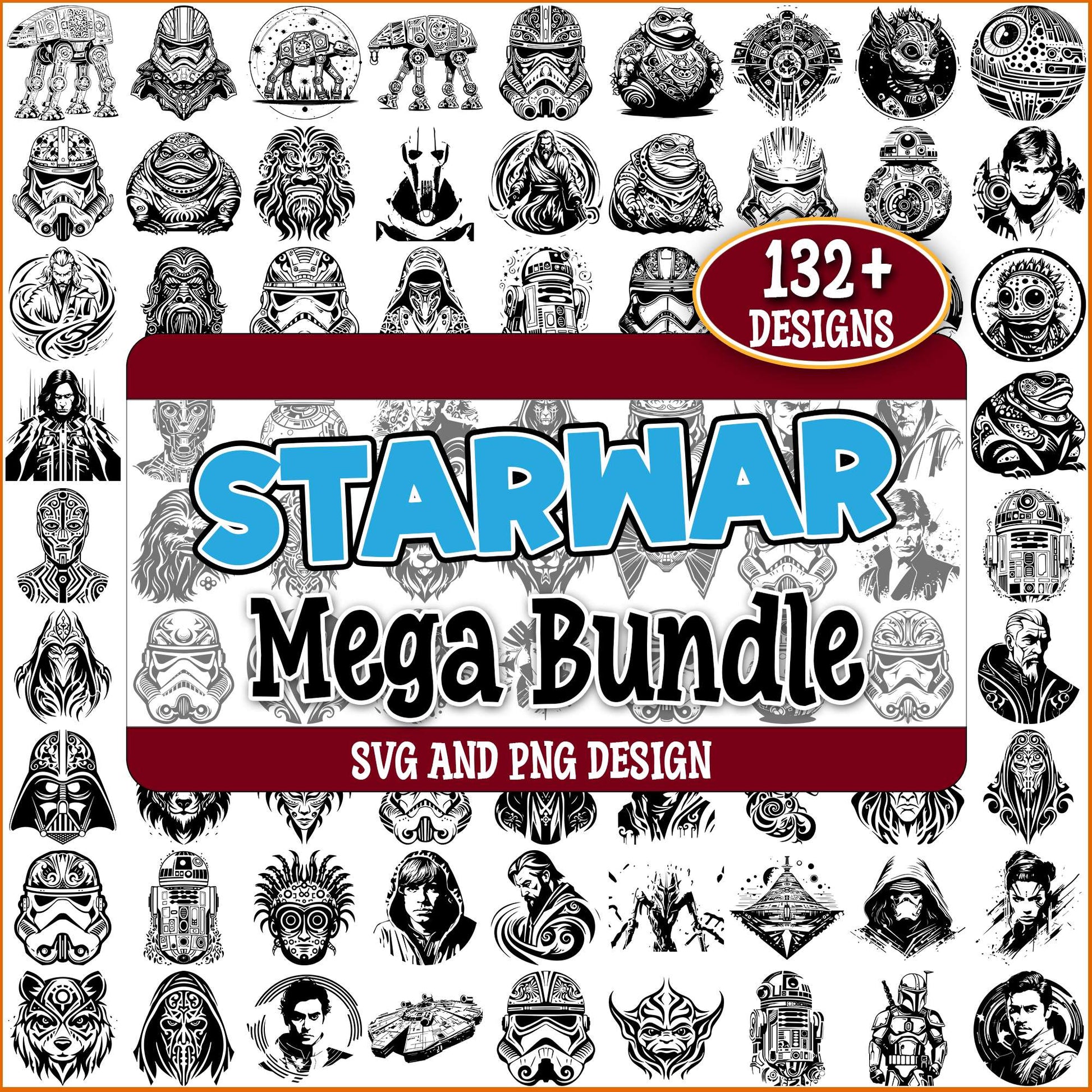 Star wars pencil art svg bundle