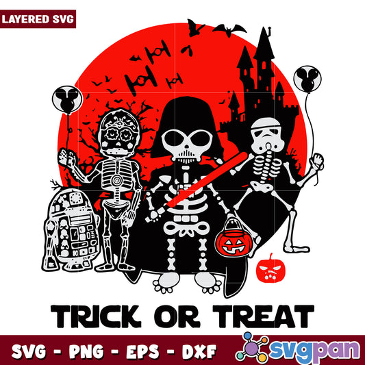 Star wars trick or treat svg, scary halloween svg, spooky vibes svg