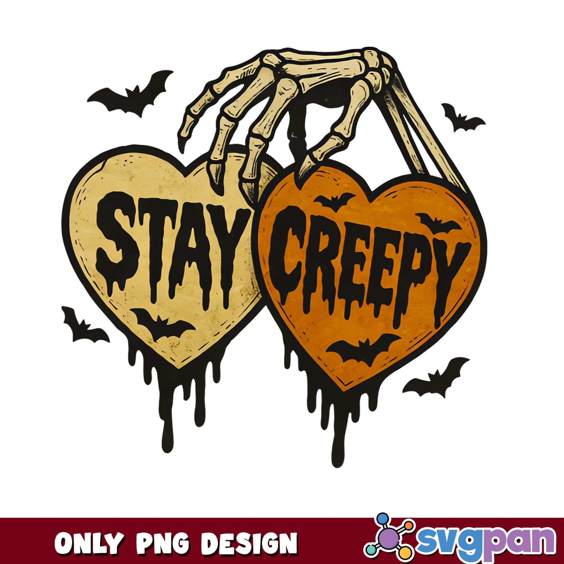 Stay Creepy Skeleton Hand Halloween PNG, Spooky PNG, Halloween PNG