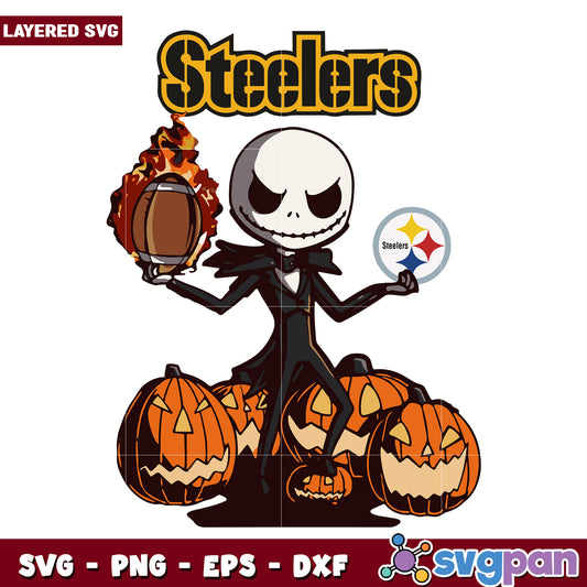 Steelers Jack and pumpkins svg, nlf american fotball svg, american rugby svg