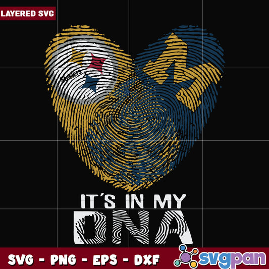 Steelers it's in my DNA illustration svg, nfl divisons​ svg, nfl steelers svg