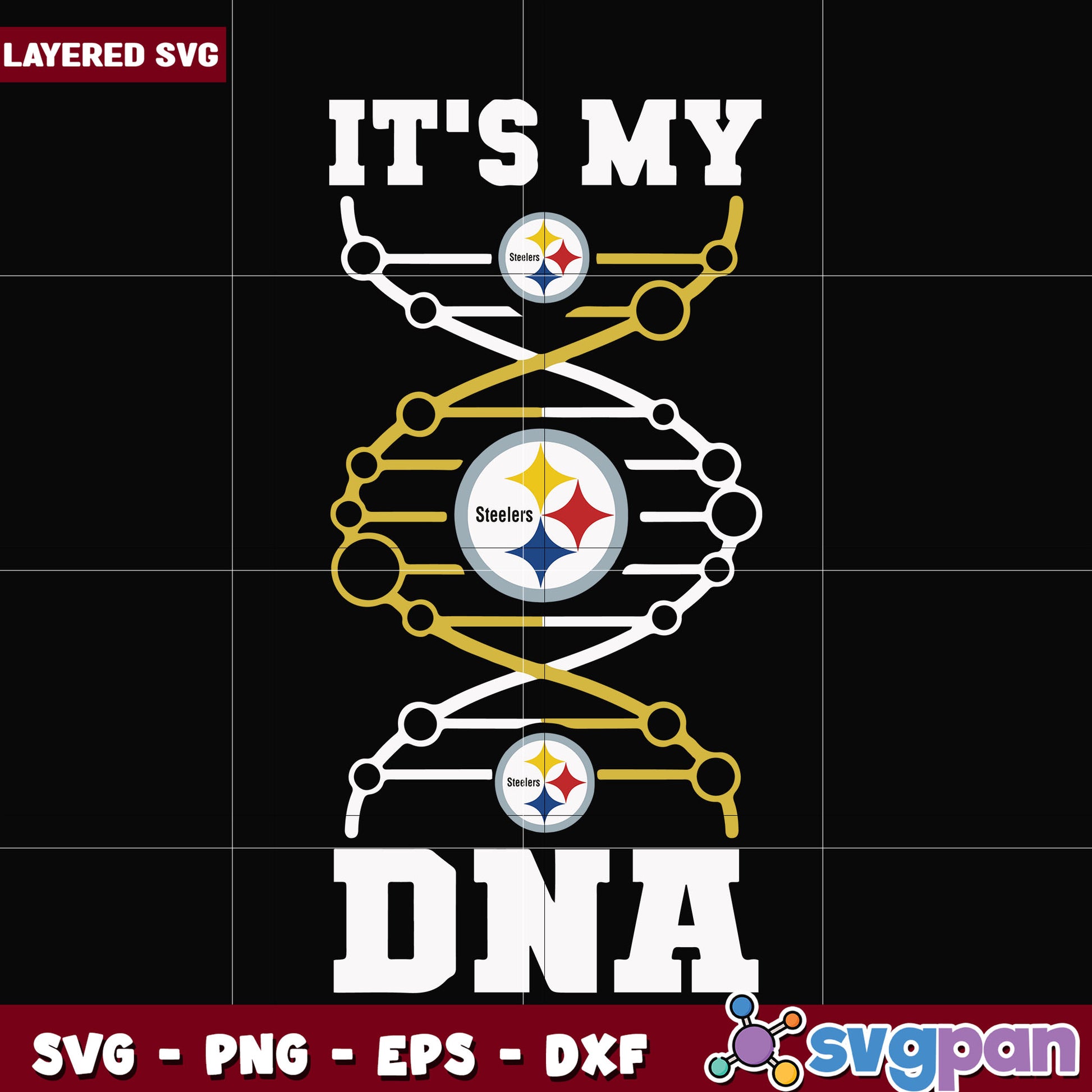 Steelers it's in my dna svg, nfl divisons​ svg, nfl steelers svg