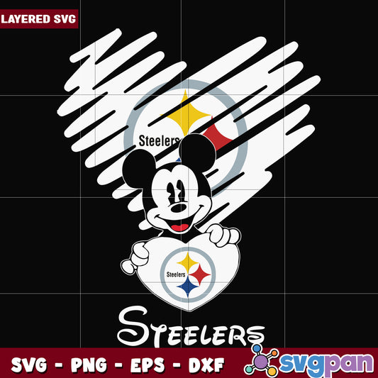 Steelers mickey  heart svgsvg, nfl divisons​ svg, nfl steelers svg
