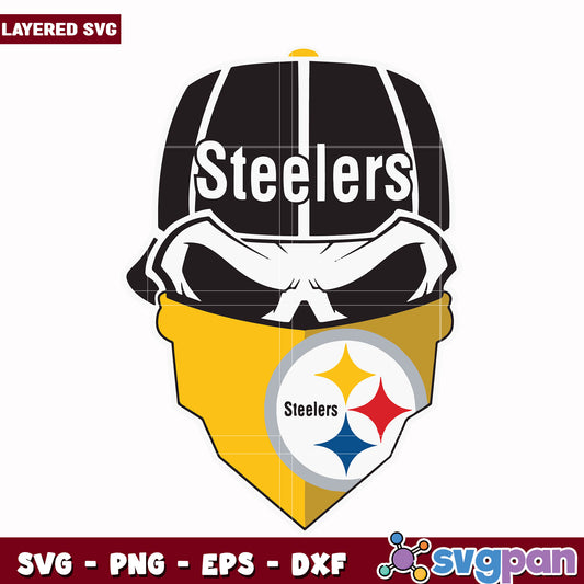 Steelers skull design svg, nfl divisons​ svg, nfl steelers svg