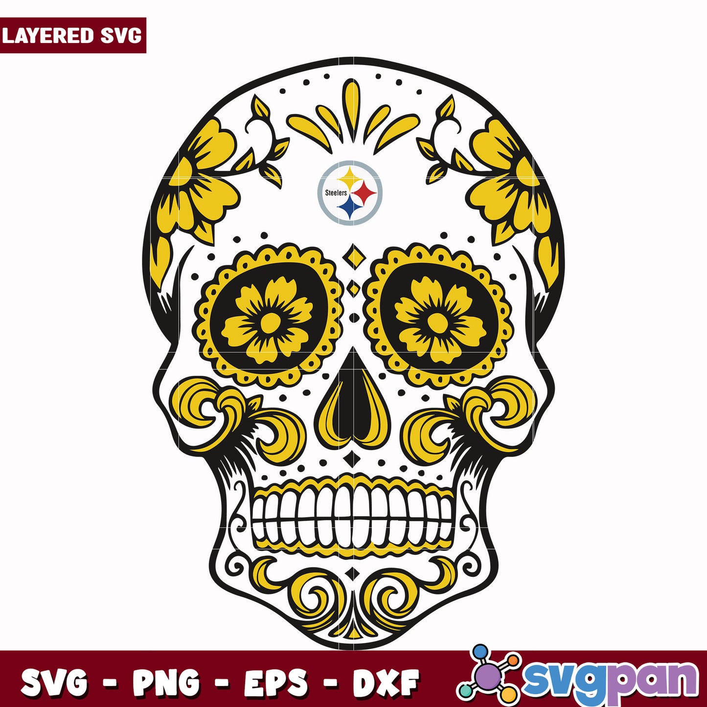 Steelers skull svg, nfl divisons​ svg, nfl steelers svg