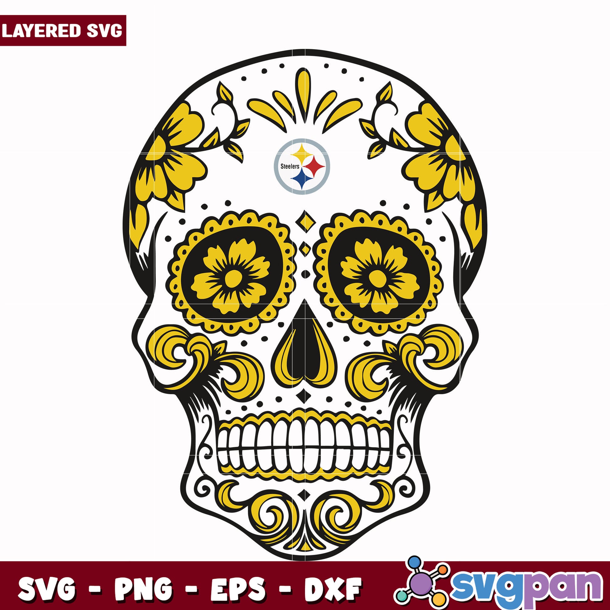 Steelers skull svg, nfl divisons​ svg, nfl steelers svg