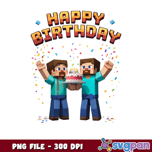 Steve Birthday png,minecraft steve​ png, happy birthday gif png