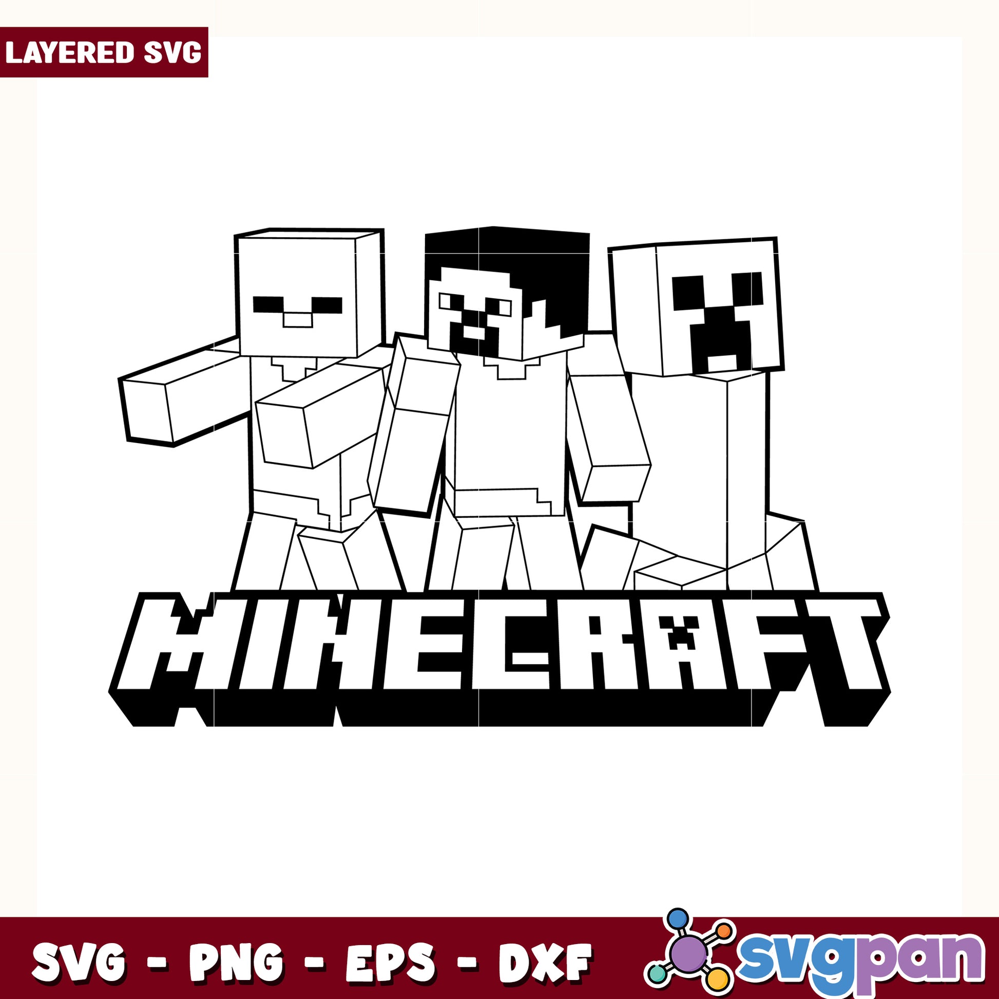 Steve and creepers design svg, minecraft game svg, funny creeper svg