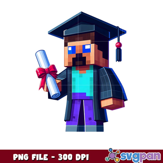 Steve graduation png, steve from minecraft​ png, the graduate png