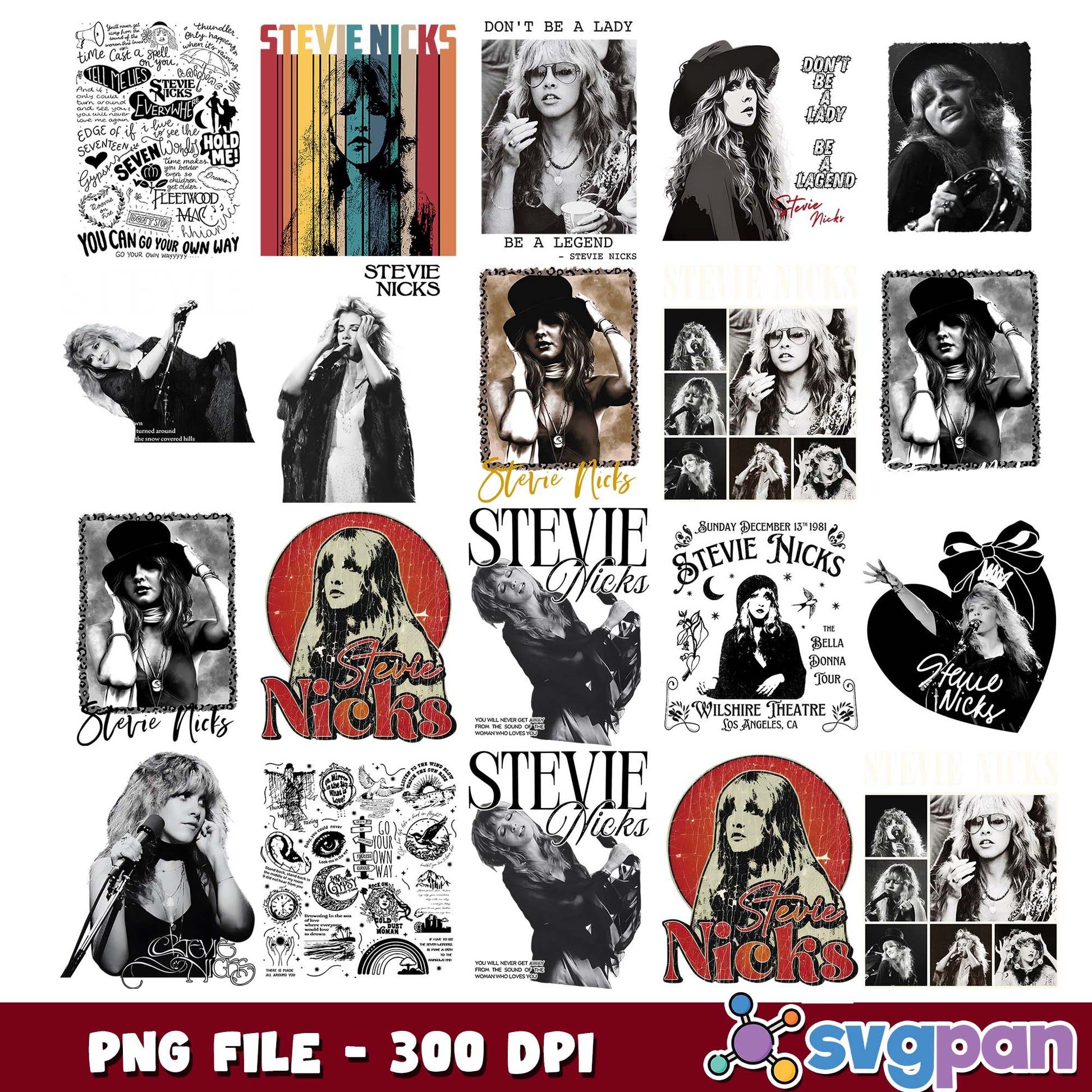 Stevie nicks design png bundle