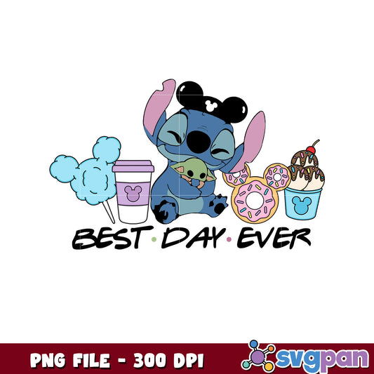 Stitch Best Day Ever PNG