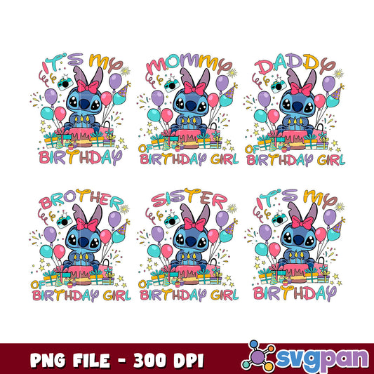 Stitch Birthday Bundle PNG 300 DPI