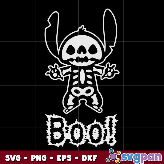 Stitch Boo Halloween svg