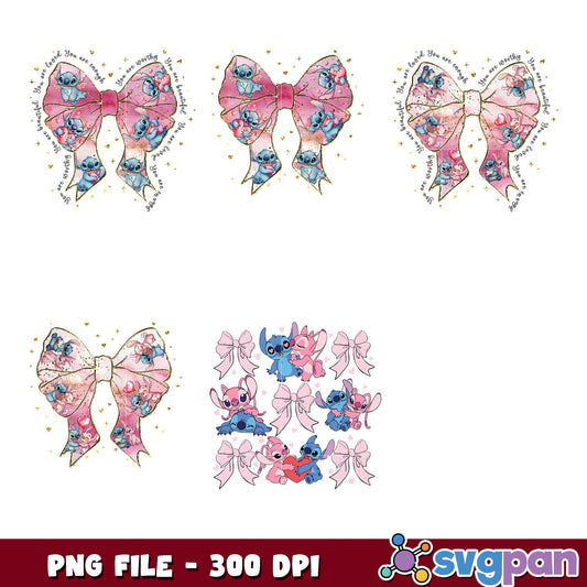 Stitch Bow PNG Bundle 300 DPI