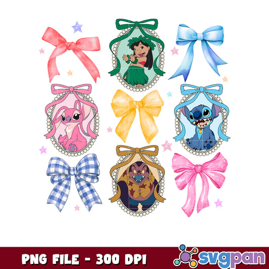 Stitch Bow PNG Set Lilo & Stitch Characters