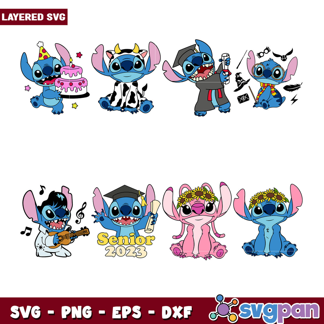 Stitch Character Bundle for SVG Crafting Projects – svgpan